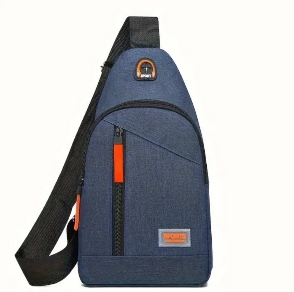 Functional Nylon Chest Bag, Outdoor Sports Travel Sling Bag, Unisex Crossbody